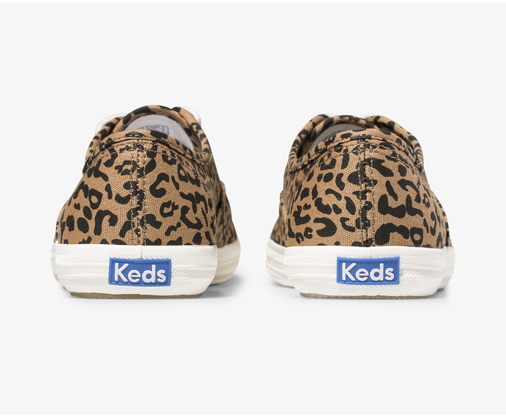 Womens Keds Sneakers - Washable Champion Animal - Brown - 8237-QVUNW